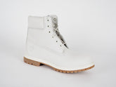 Womens Timberland 6 Inch Premium A196R Off White Leather Lace Up Chukka Boots